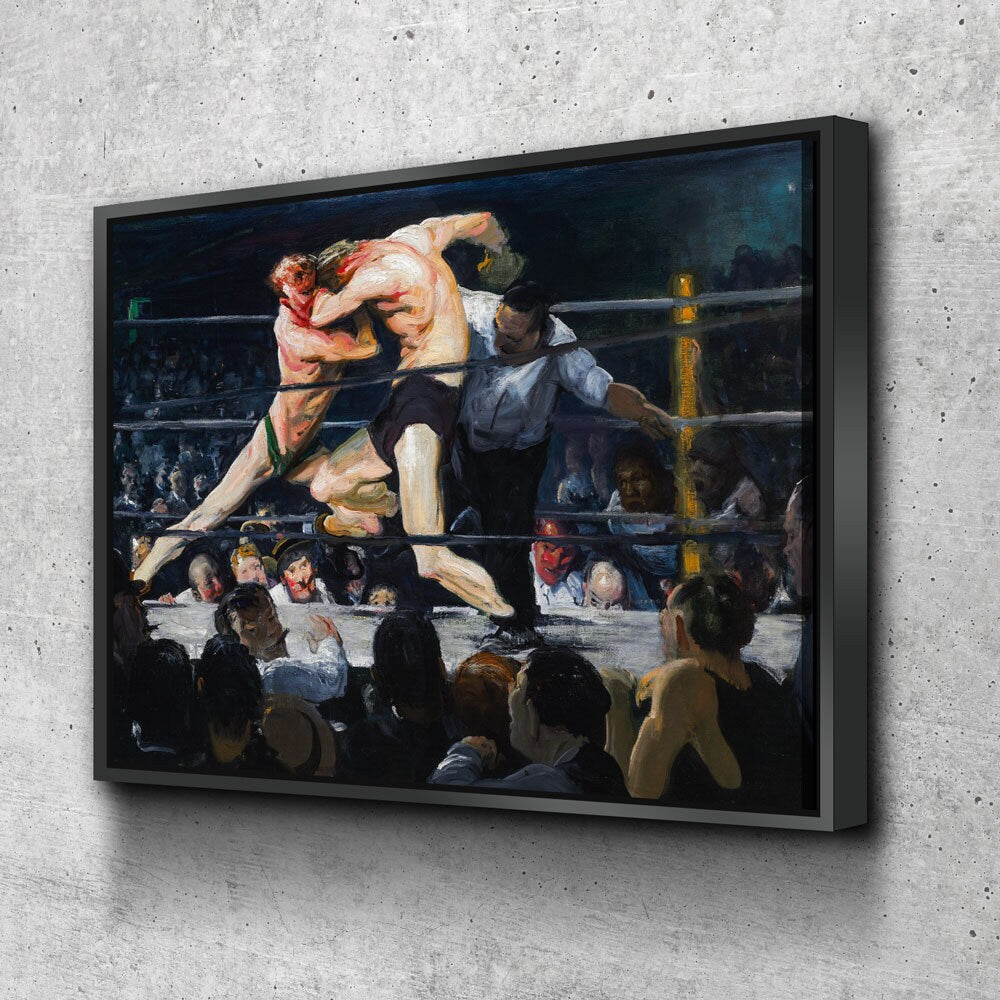 Stag at Sharkey's Canvas Wall Art, Stag at Sharkey's Re-Print on Canvas, 1909 George Wesley Bellows Artwork, Vintage Boxing, Prizefighters - Royal Crown Pro