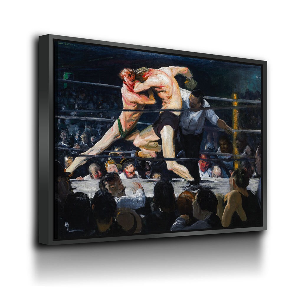 Stag at Sharkey's Canvas Wall Art, Stag at Sharkey's Re-Print on Canvas, 1909 George Wesley Bellows Artwork, Vintage Boxing, Prizefighters - Royal Crown Pro