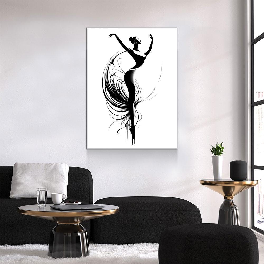 The Dancer Canvas Wall Art, Dancing Art, Simplistic Art, Dance Studio Decor, Minimalism Art - Royal Crown Pro