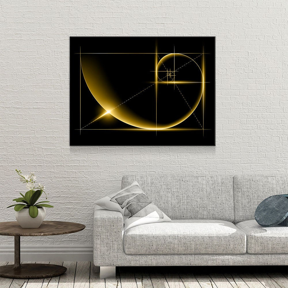 Fibonacci Canvas Wall Art, The Golden Ratio Wall Art, Minimalist Decor, Golden Ratio Canvas, Fibonacci Wall Art, Fibonacci Spiral - Royal Crown Pro