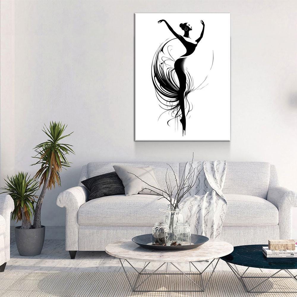 The Dancer Canvas Wall Art, Dancing Art, Simplistic Art, Dance Studio Decor, Minimalism Art - Royal Crown Pro