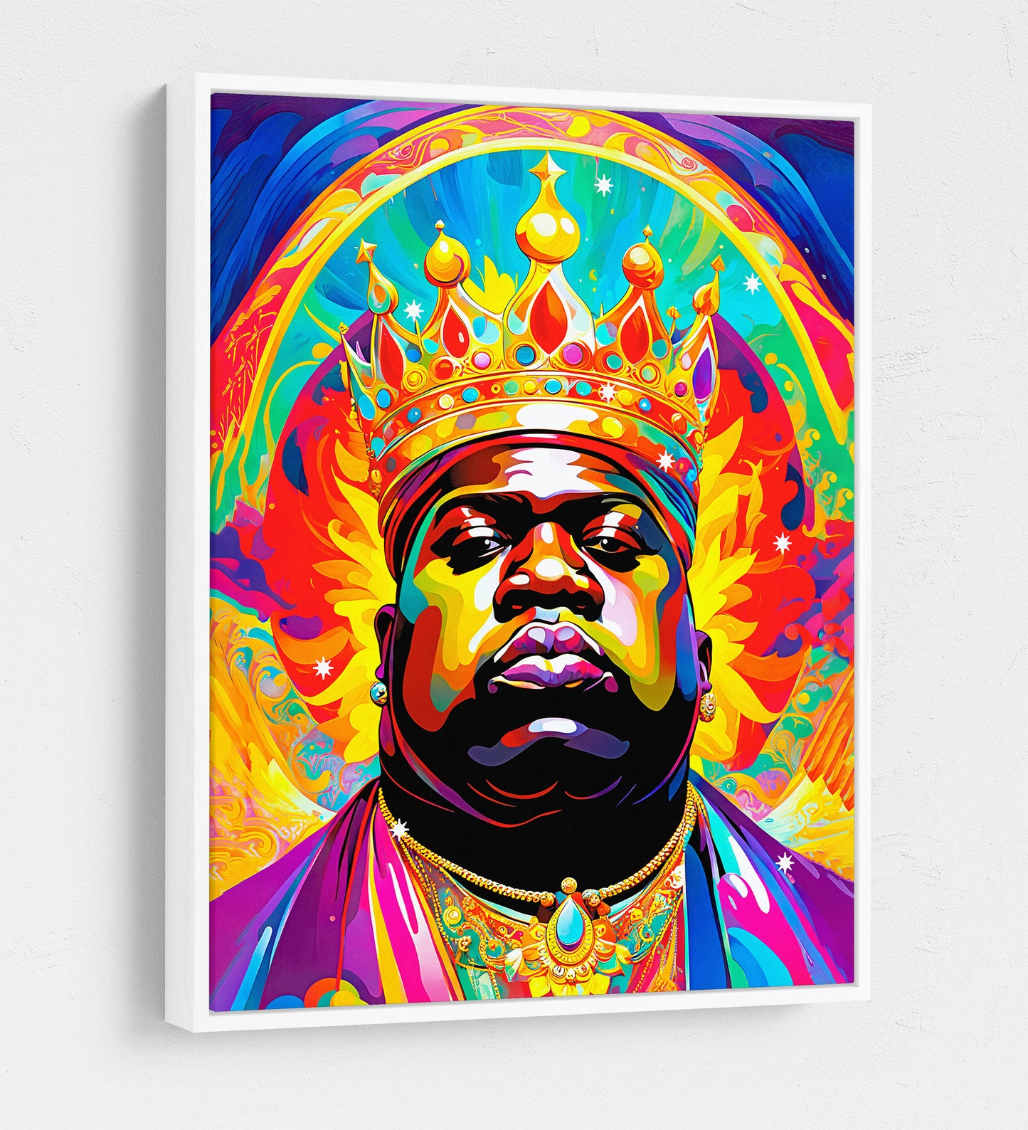 Notorious B.I.G. Canvas Wall Art, Abstract Biggie, Music Decor, Pop Decor - Royal Crown Pro