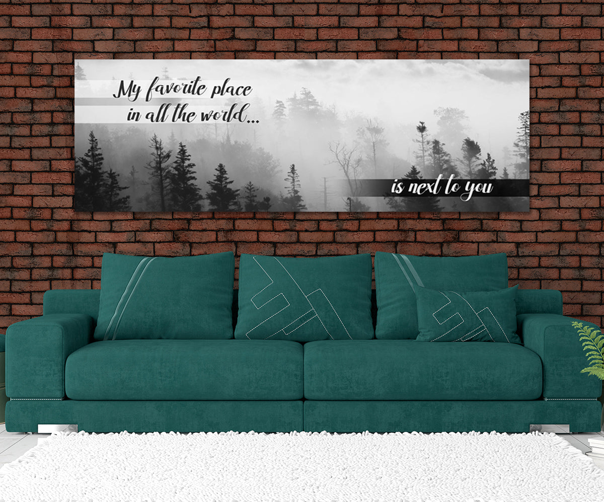 My Favorite Place In All The World Is Next To You Canvas Wall Art For Couples, Romantic Devor - Royal Crown Pro