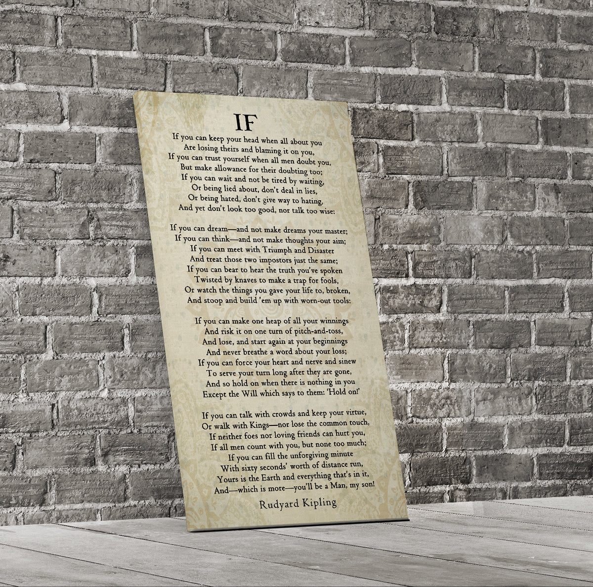 If Poem By Rudyard Kipling Canvas Wall Art, Graduation Gift for Son, IF Print On Canvas, Rudyard Kipling Poetry, You'll Be A Man My Son - Royal Crown Pro