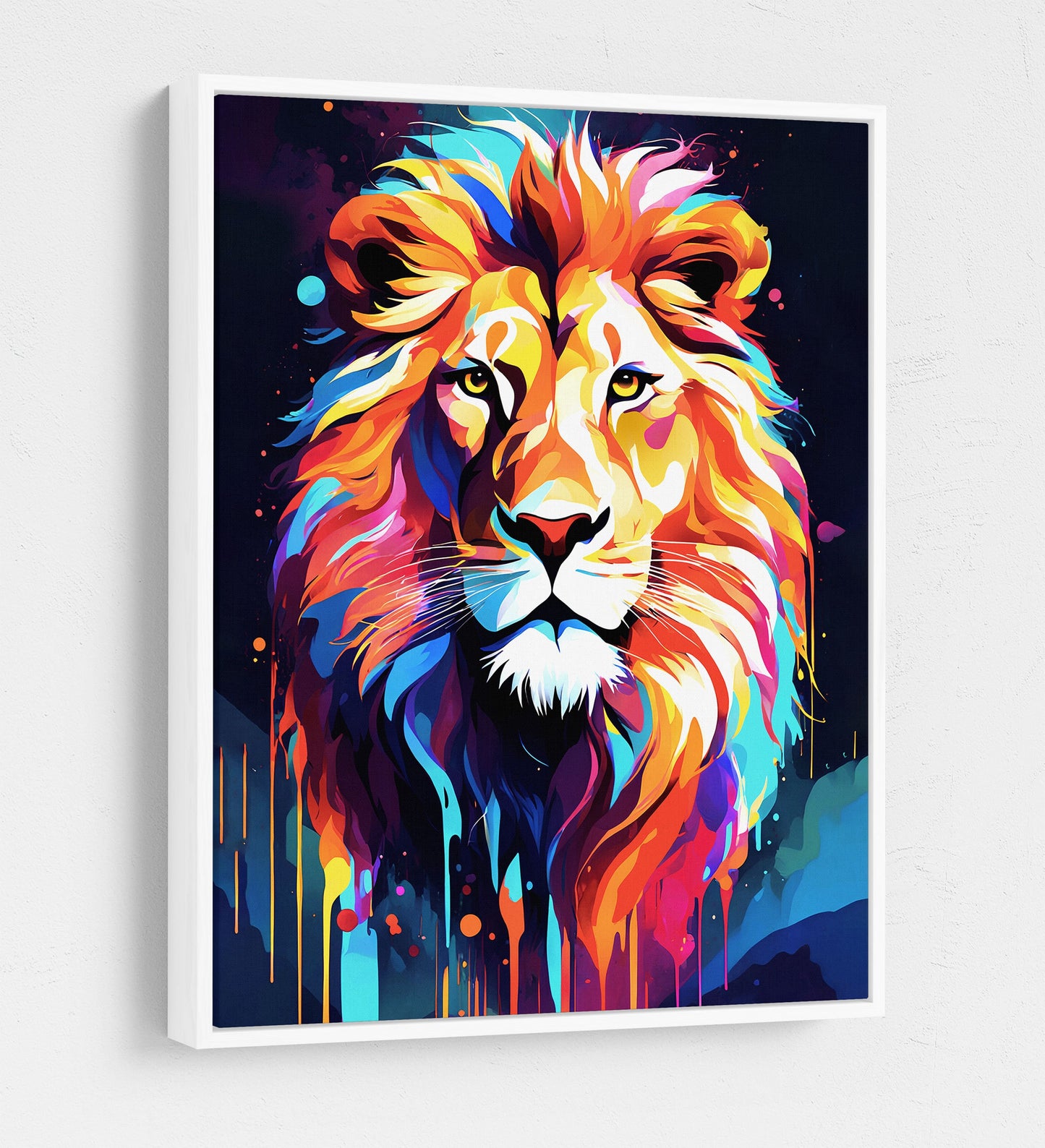 The Lion Canvas Wall Art, Abstract Lion Print, Animal Decor, Lion Decor, Vibrant Lion Art, King Of The Jungle Decor - Royal Crown Pro