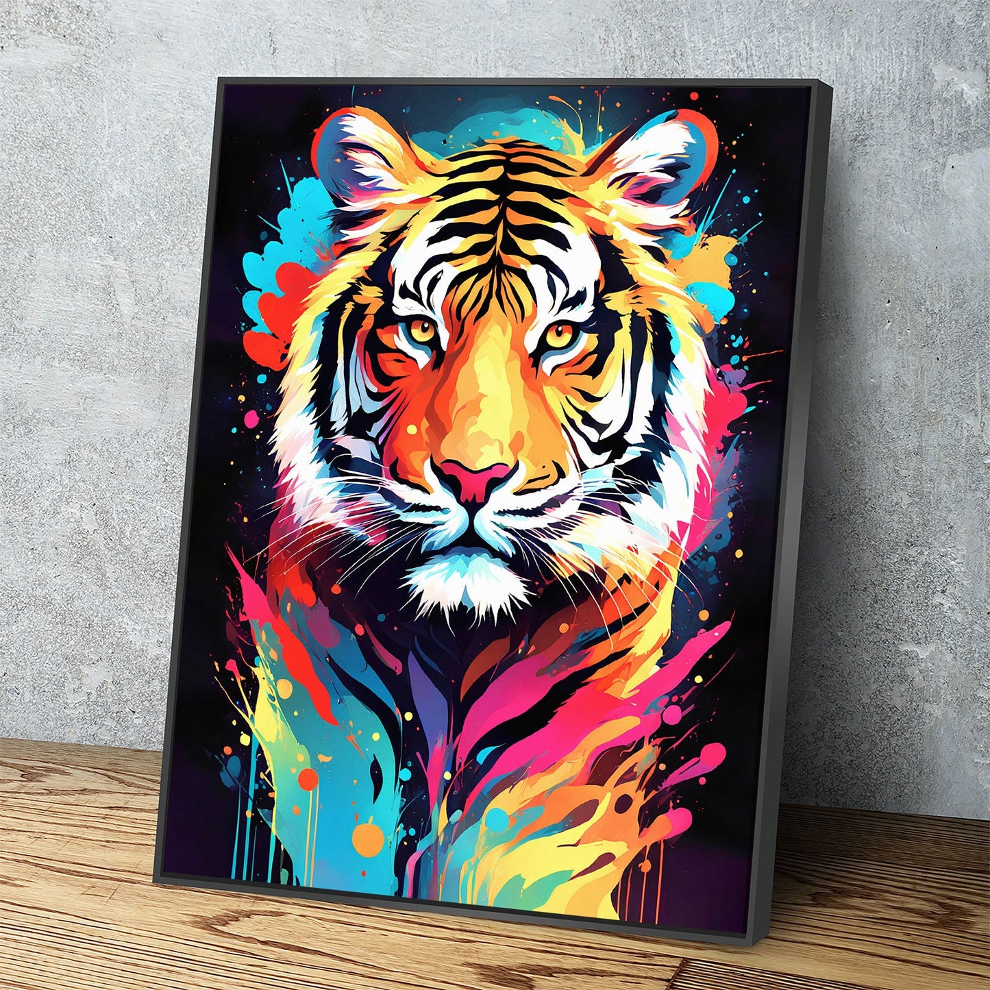 The Tiger Canvas Wall Art, Abstract Tiger Print, Animal Decor, Tiger Decor, Vibrant Tiger Art, Panthera Tigris - Royal Crown Pro