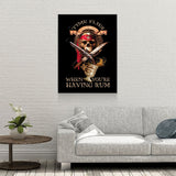 Pirate Decor, Time Flies When You're Having Rum Canvas Wall Art, Perfect For Man Cave, Man Cave Decor, Bar Decor, Pirate Art, Pirate Decor - Royal Crown Pro