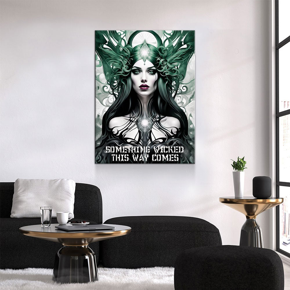 Something Wicked This Way Comes Canvas Wall Art, Dark Fantasy Art, Fantasy Decor, Witch Decor - Royal Crown Pro