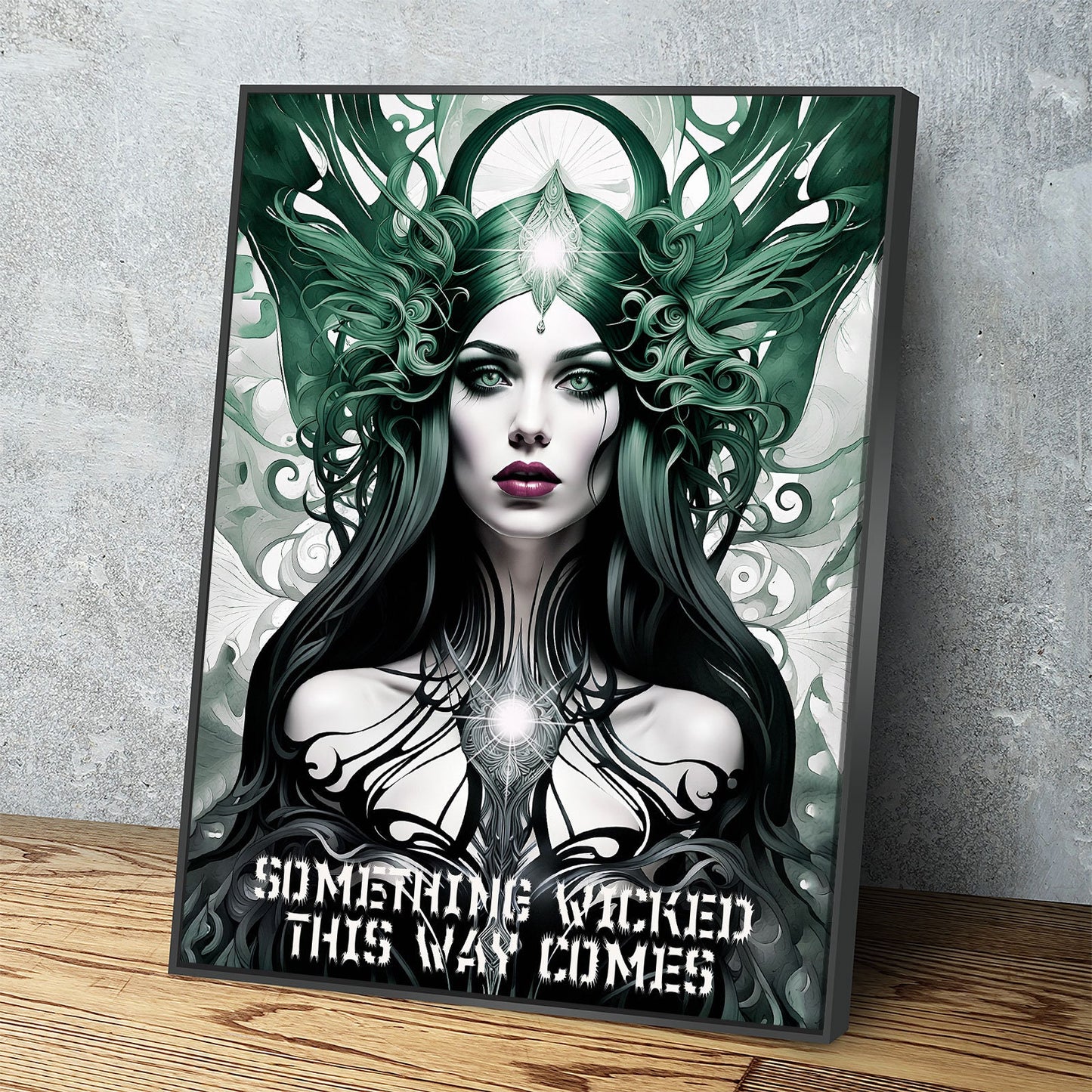 Something Wicked This Way Comes Canvas Wall Art, Dark Fantasy Art, Fantasy Decor, Witch Decor - Royal Crown Pro