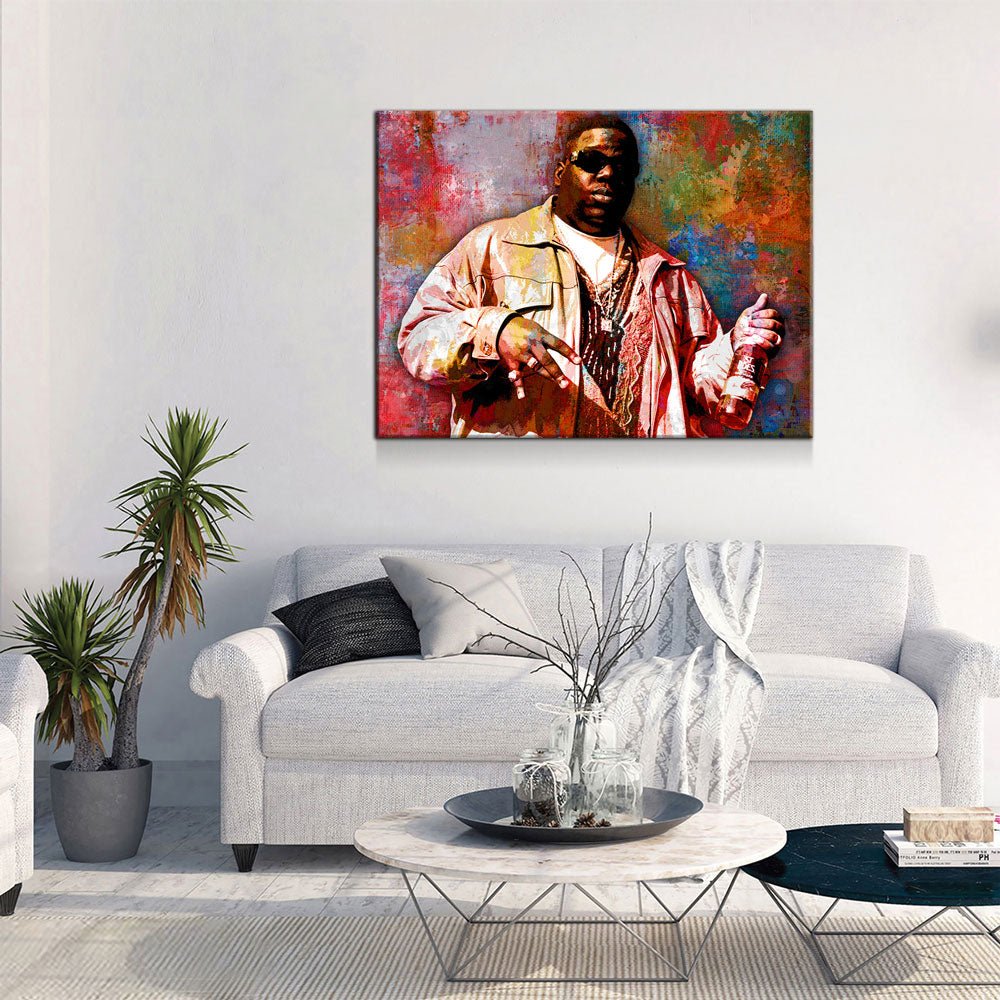 Abstract Biggie Canvas Wall Art, Notorious BIG, Biggie Smalls Wall Art, Biggie Smalls, Hip Hop Decor - Royal Crown Pro