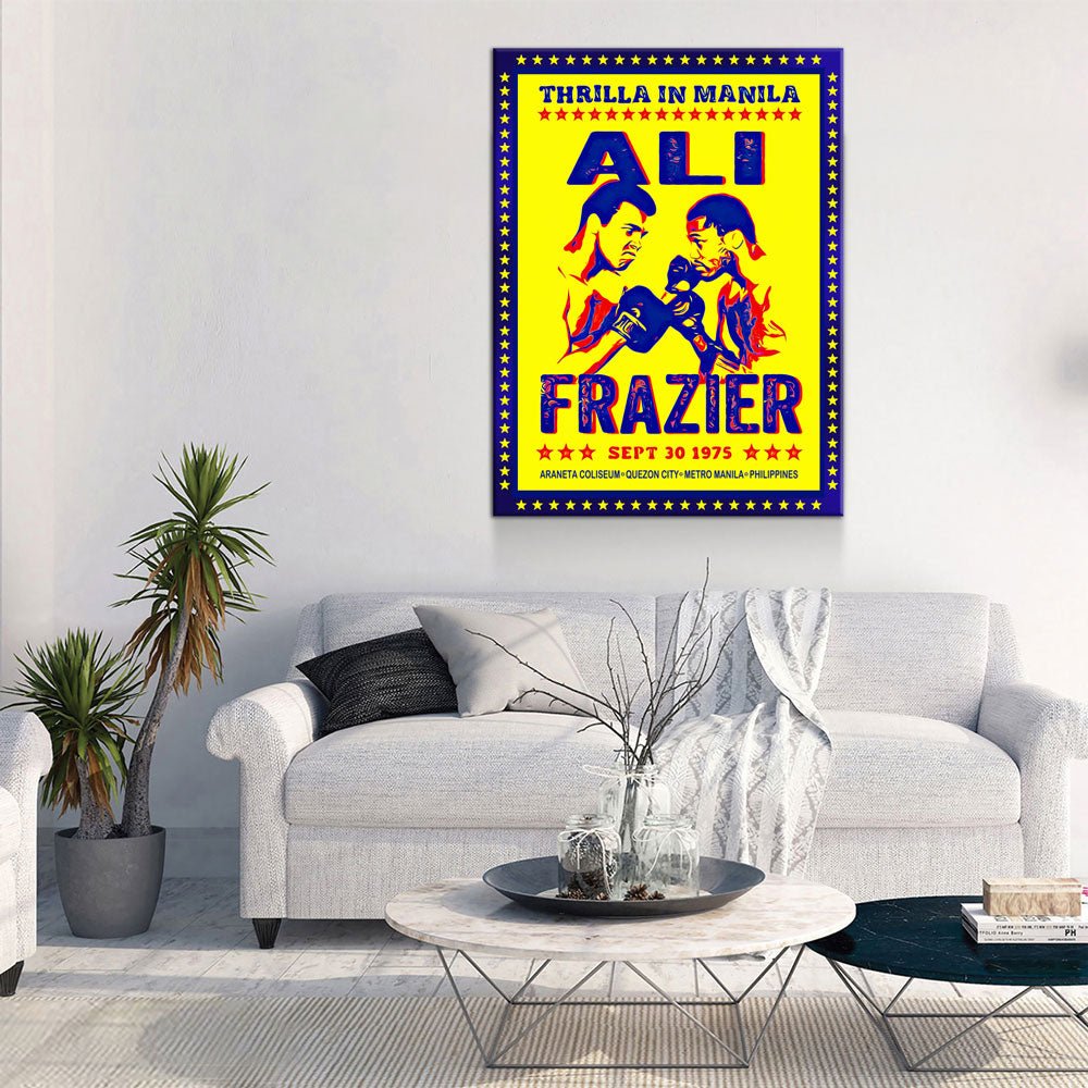 Ali Frazier Fight Night Canvas Wall Art, Thrilla In Manila - Royal Crown Pro