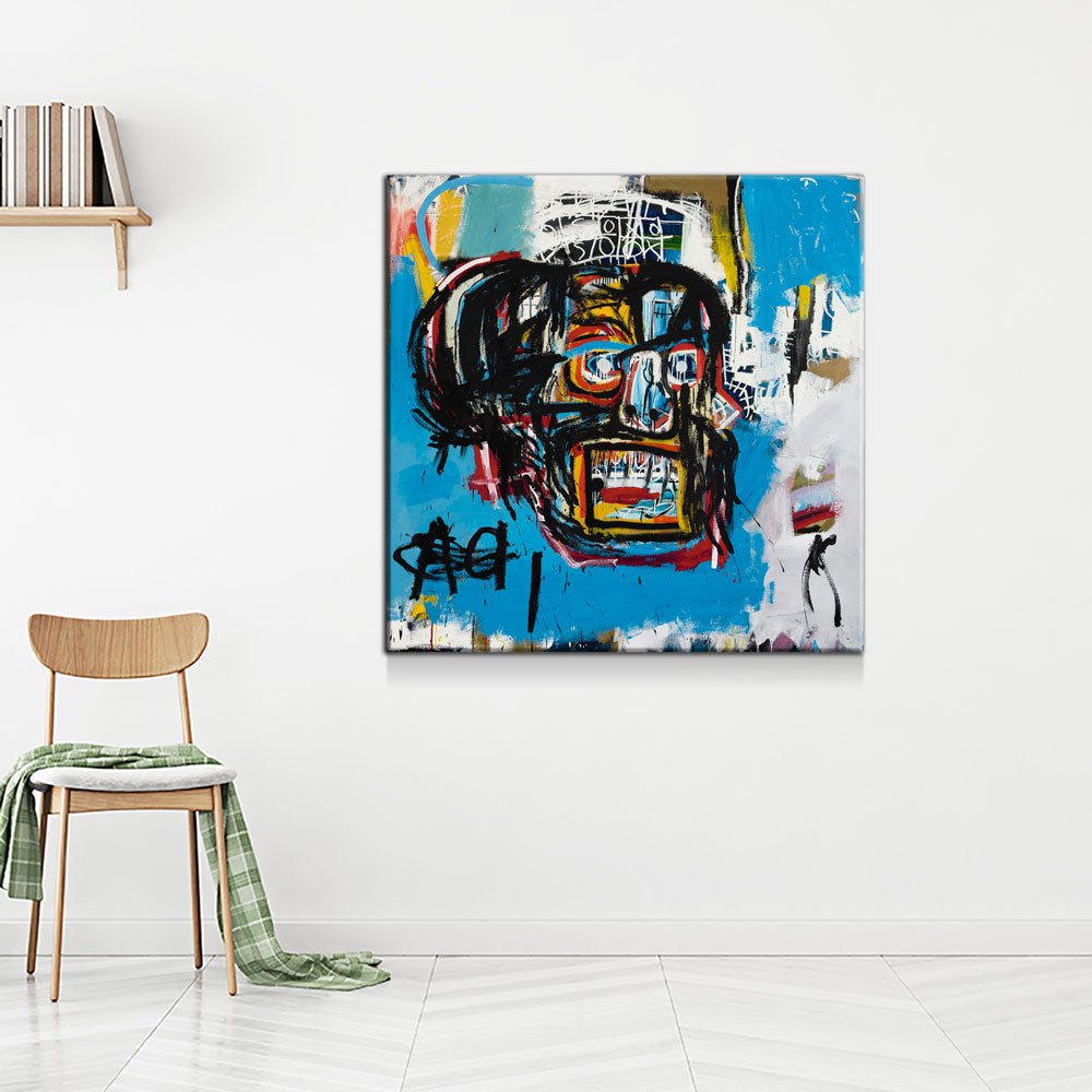 Blue Head Canvas Wall Art, Abstract Art, Modern Wall Art, Neo Expressionism - Royal Crown Pro