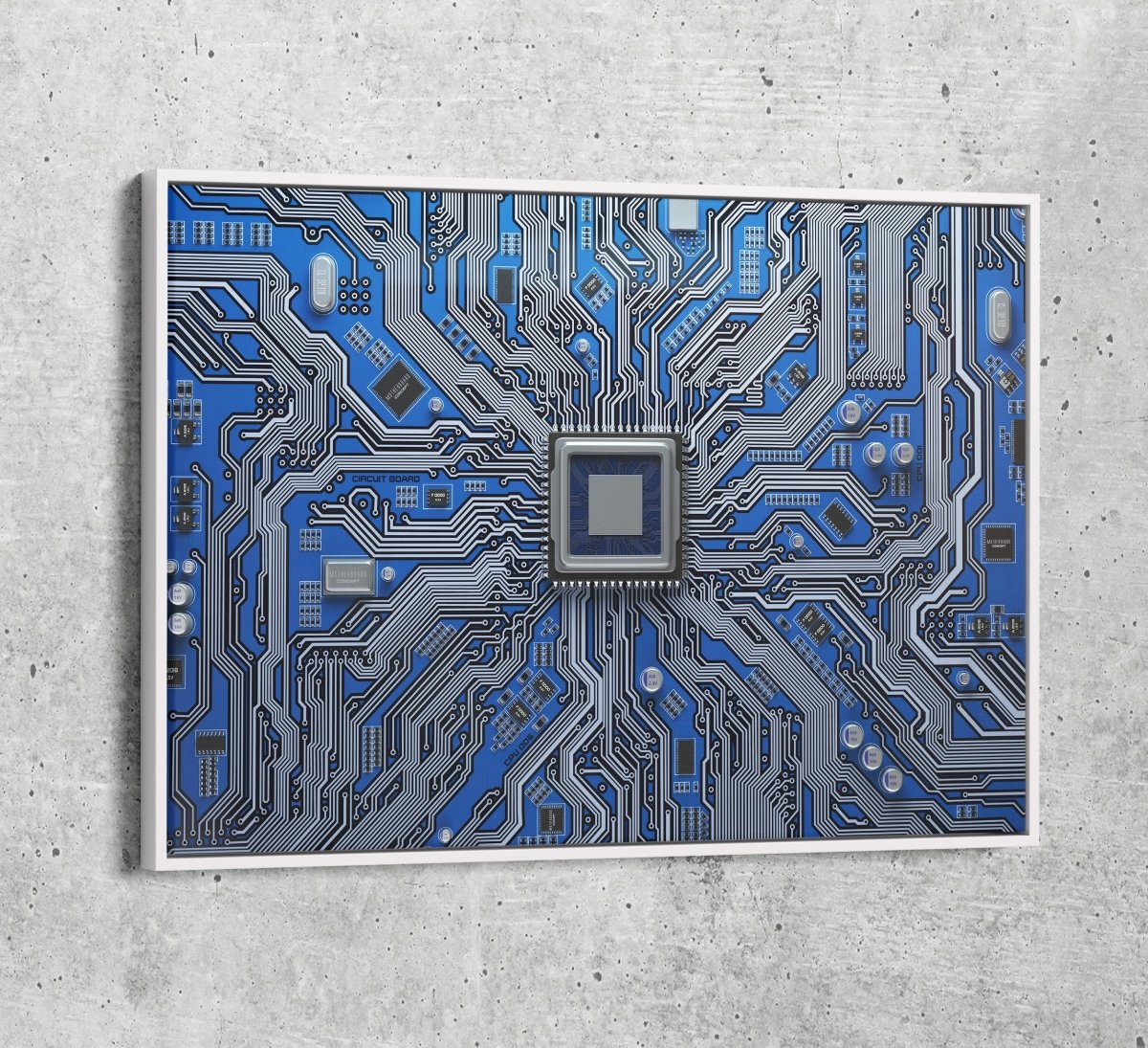 CPU Wall Art, Computer Motherboard CPU, Circuit Board System Chip With Core Processor - Royal Crown Pro