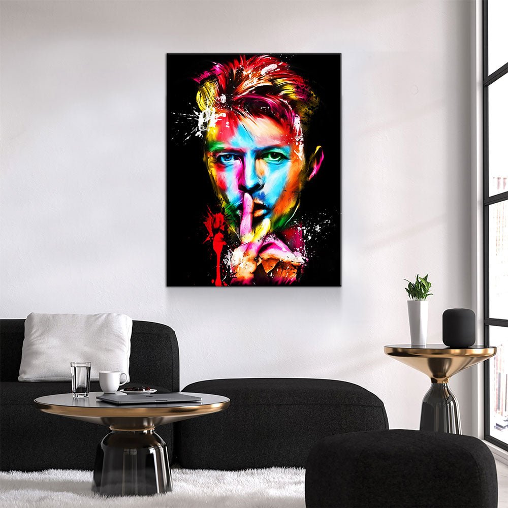 David Bowie Abstract Wall Art Canvas - Royal Crown Pro