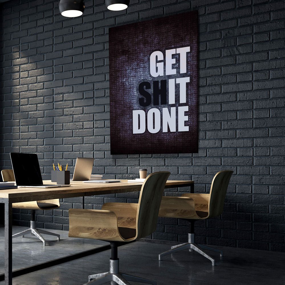 Get It Done Canvas Wall Art Motivational Quote, Get Sh*t Doen Canvas Wall Art - Royal Crown Pro