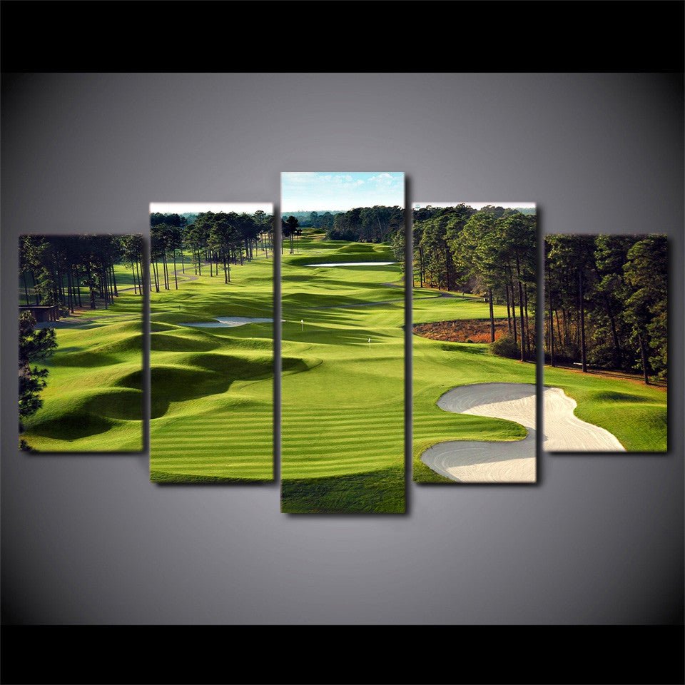 Golf Lovers Golf Course 5-Piece Wall Art Canvas - Royal Crown Pro