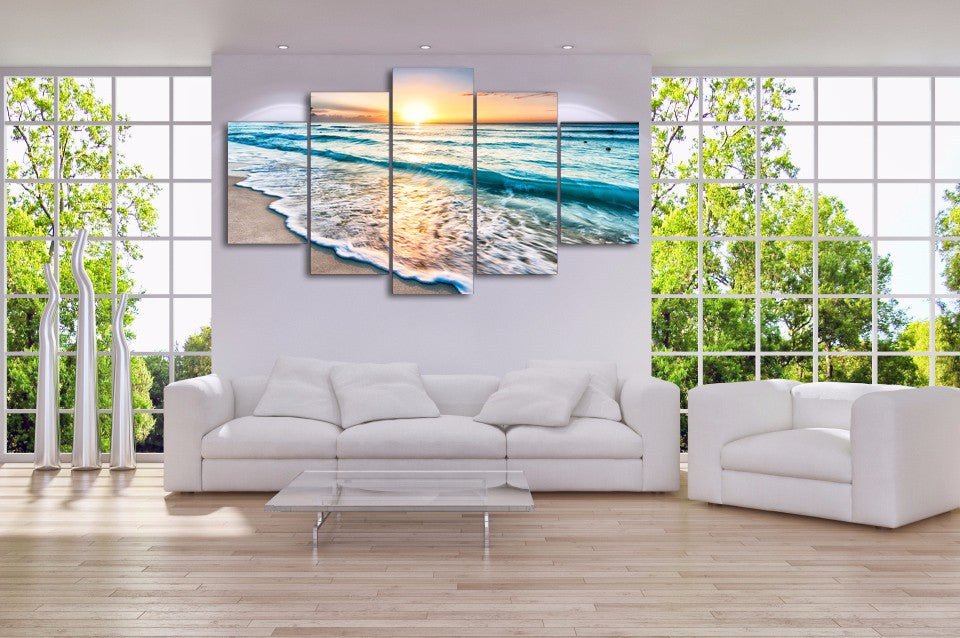 Good Morning Ocean View 5-Piece Wall Art Canvas - Royal Crown Pro