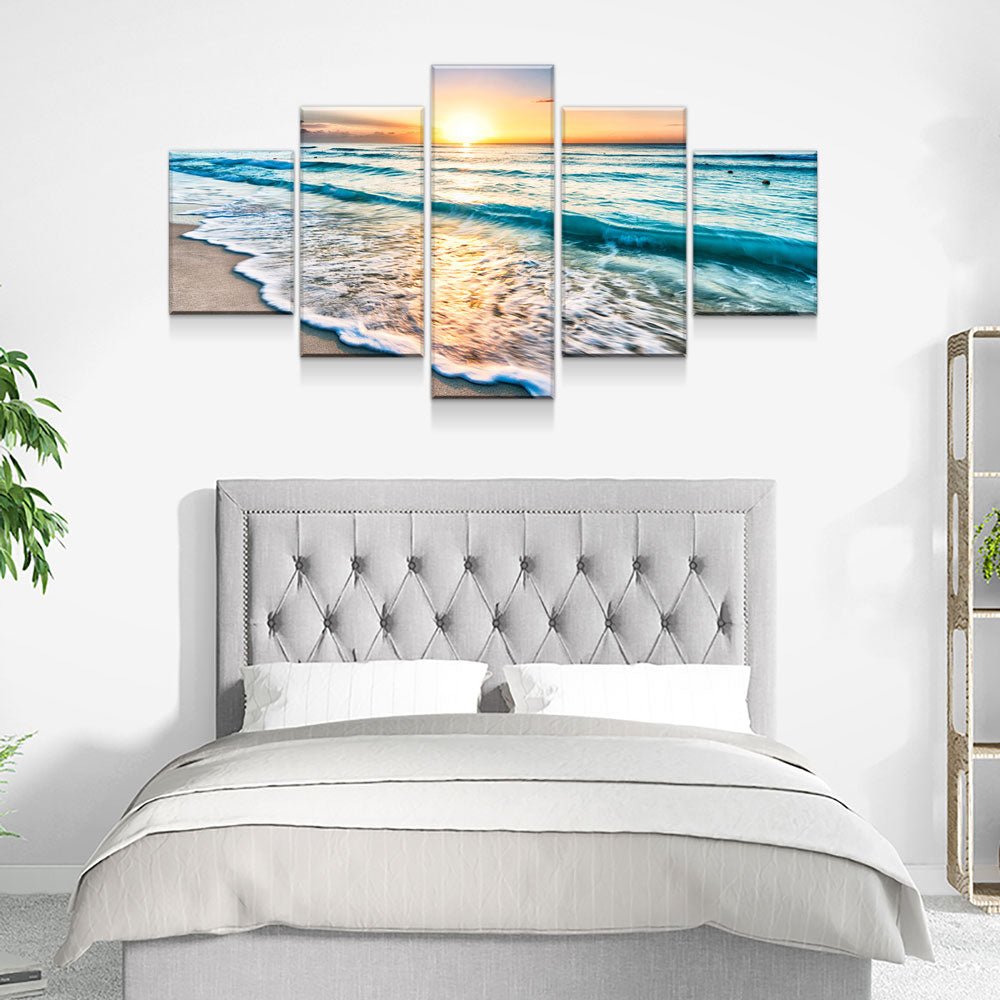Good Morning Ocean View 5-Piece Wall Art Canvas - Royal Crown Pro