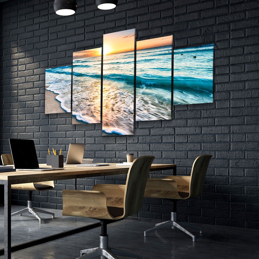 Good Morning Ocean View 5-Piece Wall Art Canvas - Royal Crown Pro