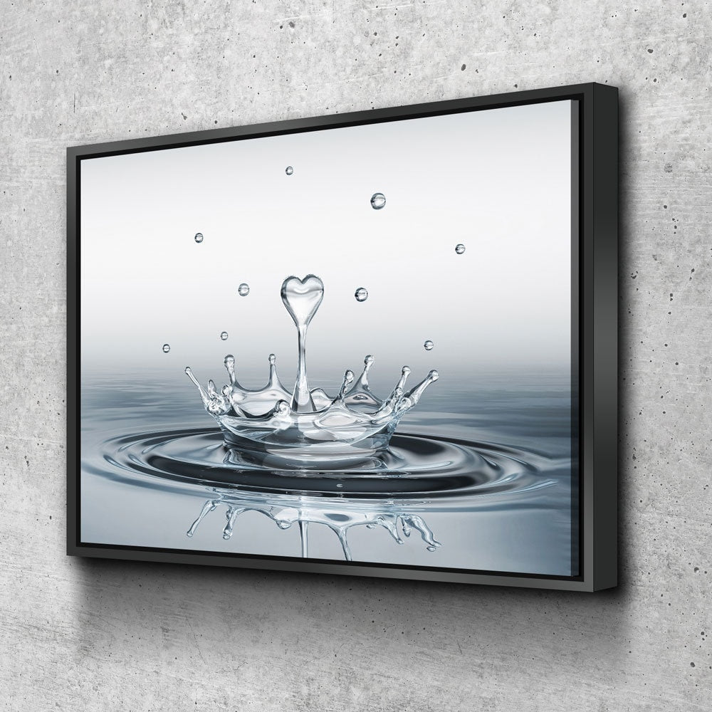 Heart Water Splash Canvas Wall Art, Bathroom Decor, Bathroom Wall Art, Business Bathroom, Bathroom Decoration, Bathroom Art, Water Splash - Royal Crown Pro