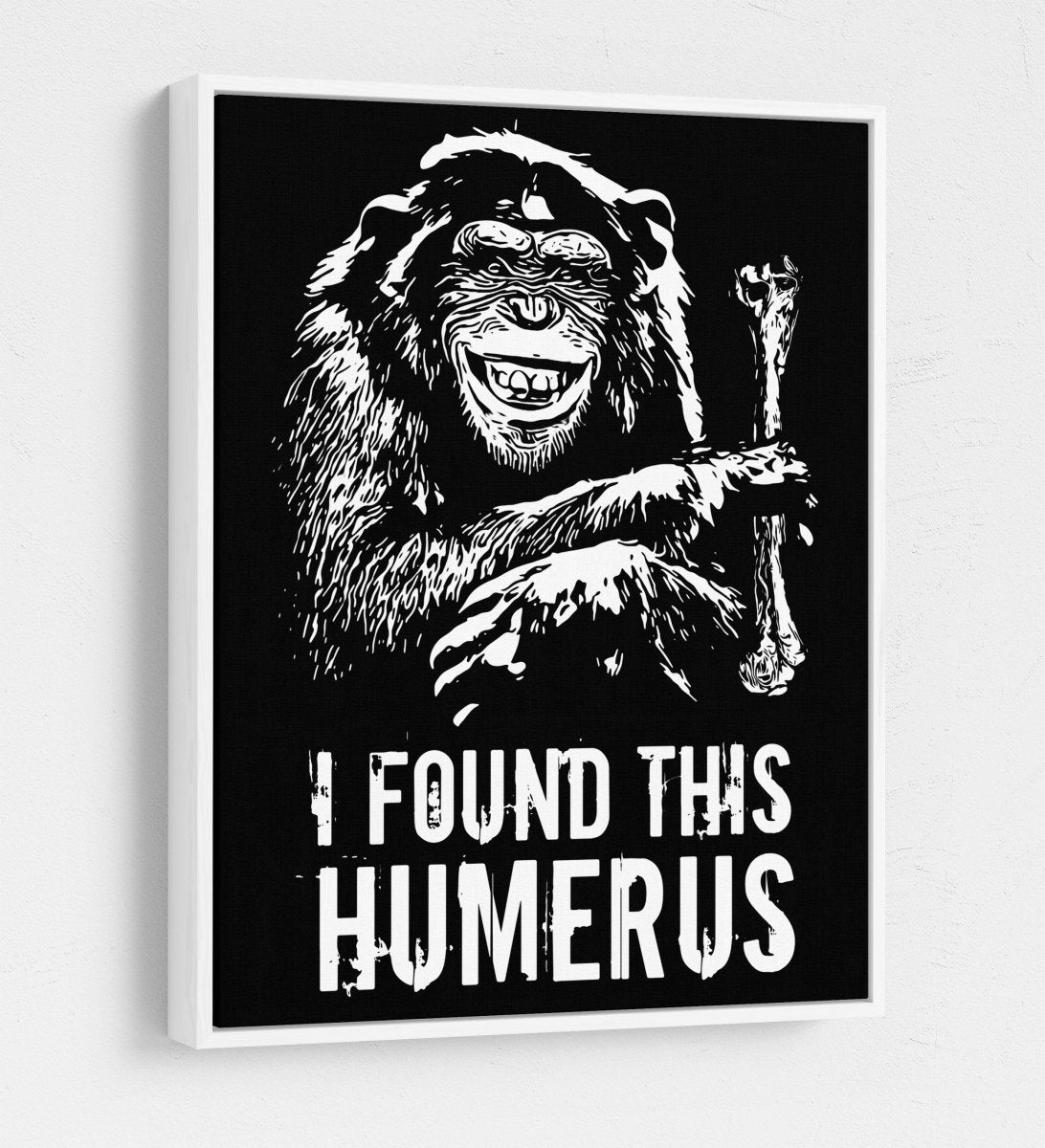 I Found This Humerus Canvas Wall Art, Funny Monkey Art - Royal Crown Pro