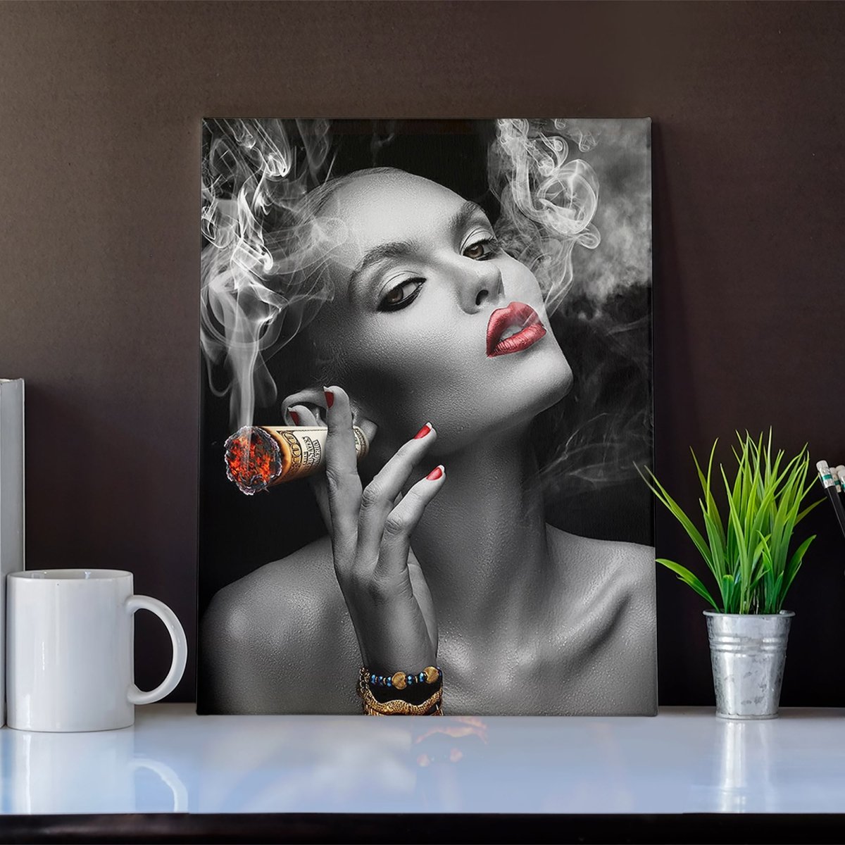 Money To Burn Canvas Wall Art - Royal Crown Pro