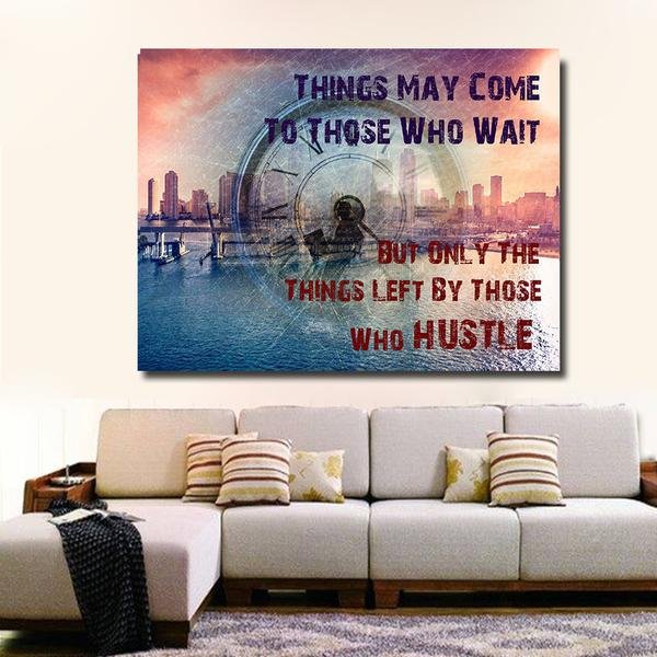Those Who Hustle Canvas Wall Art - Motivational Quote - Royal Crown Pro