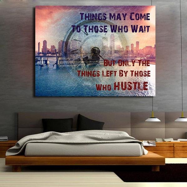 Those Who Hustle Canvas Wall Art - Motivational Quote - Royal Crown Pro