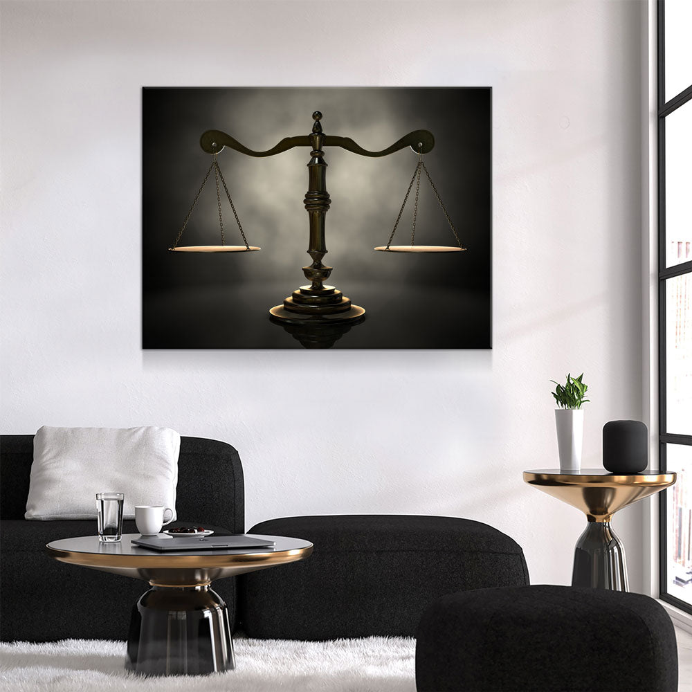 Scales of Justice Canvas Wall Art, Lawyer Office Decor, Attorney Print - Royal Crown Pro