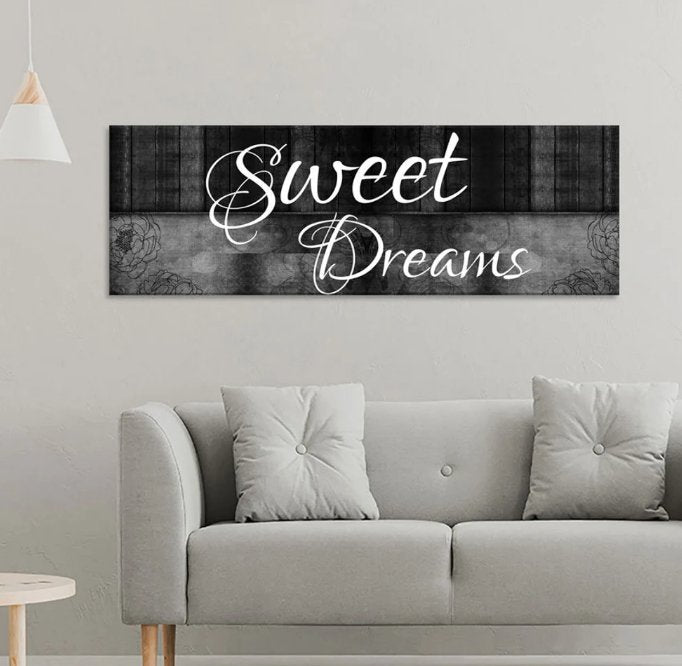 Sweet Dreams Wall Art Canvas, Sweet Dreams Above The Bed Decor - Royal Crown Pro