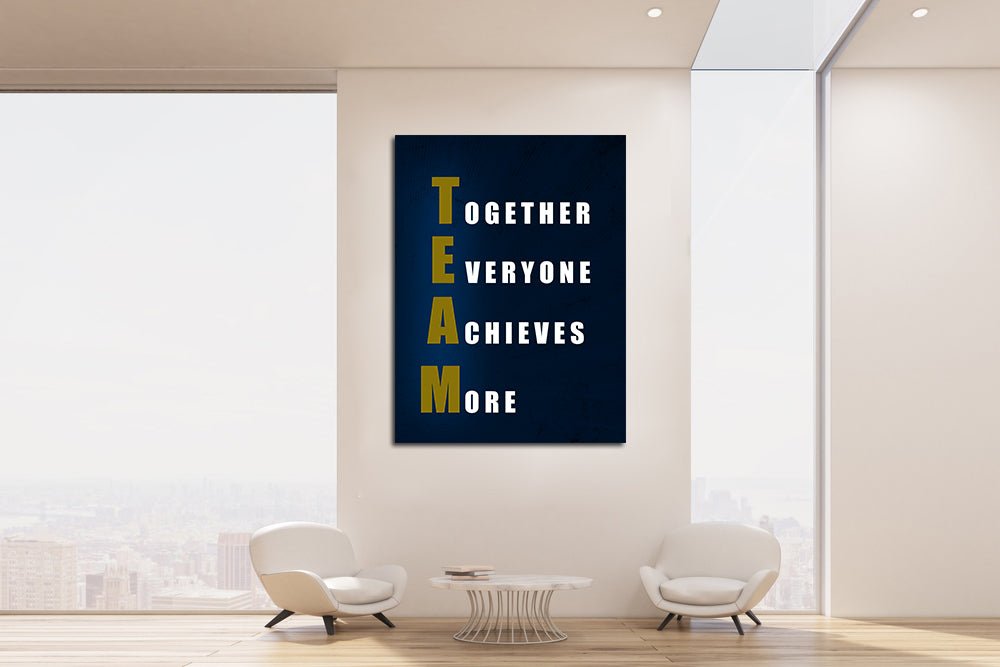 TEAM Together Everyone Achieves More Motivational Framed Wall Art - Royal Crown Pro