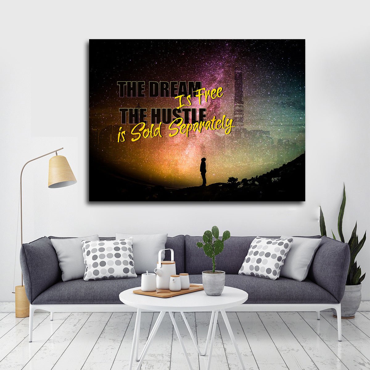The Dream Is Free The Hustle Is Sold Separately Canvas Wall Art - Royal Crown Pro