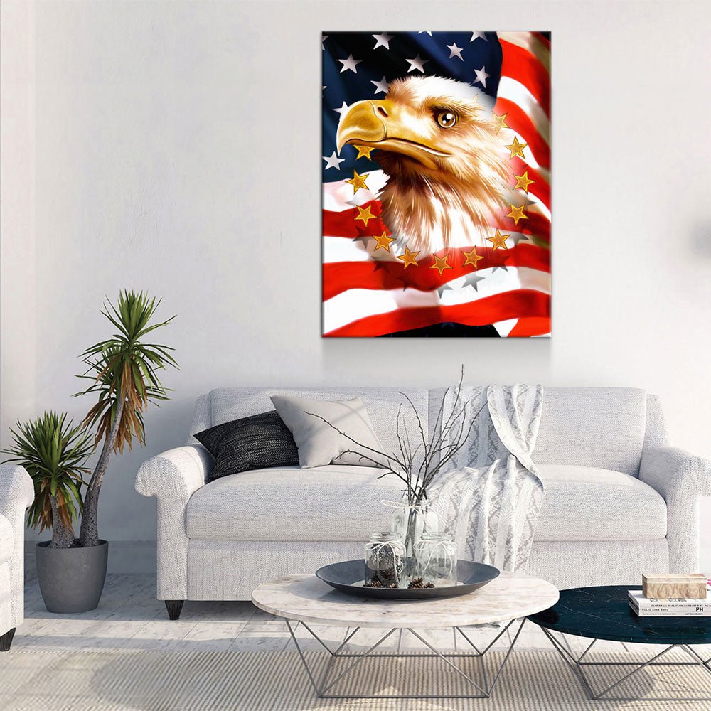 The Patriot Canvas Wall Art, Patriot Decor, American Flag, American Eagle, American Patriot - Royal Crown Pro