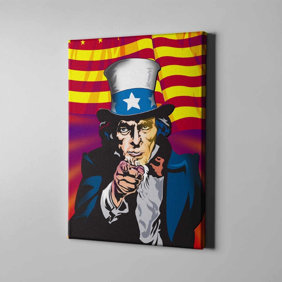 Uncle Same Wants You Abstract Wall Art Canvas - Royal Crown Pro
