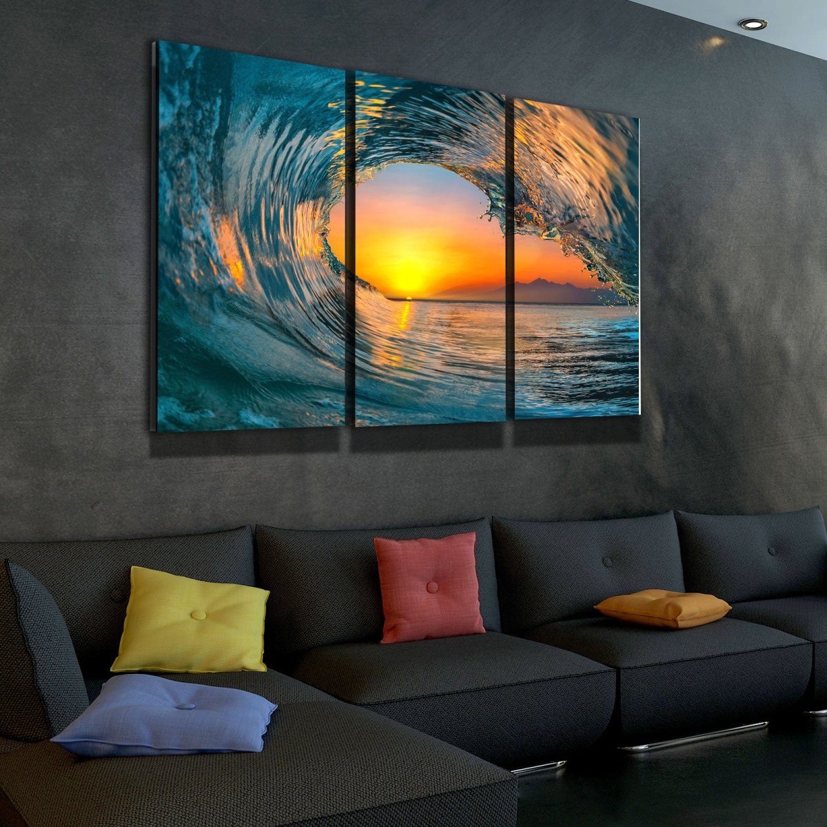 Wave Carve Limited Edition 3-Piece Wall Art Canvas - Royal Crown Pro