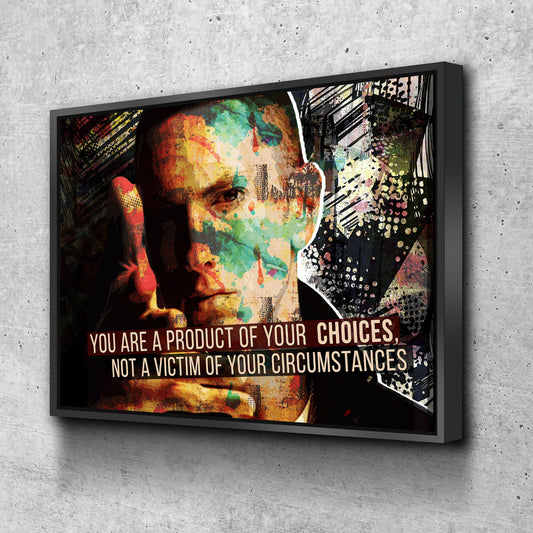 You Are A Product Of Your Choices, Eminem Art, Abstract Canvas Wall Art Motivational Quote - Royal Crown Pro