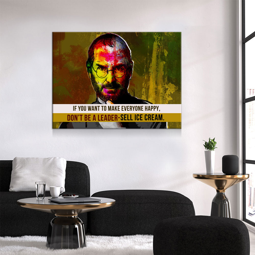 Steve Jobs Quote Abstract Canvas Wall Art Motivational Art If You Want To Make Everyone Happy - Royal Crown Pro