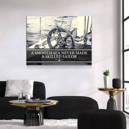 Smooth Sea Never Made A Skilled Sailor Framed Wall Art, Motivational Decor - Royal Crown Pro