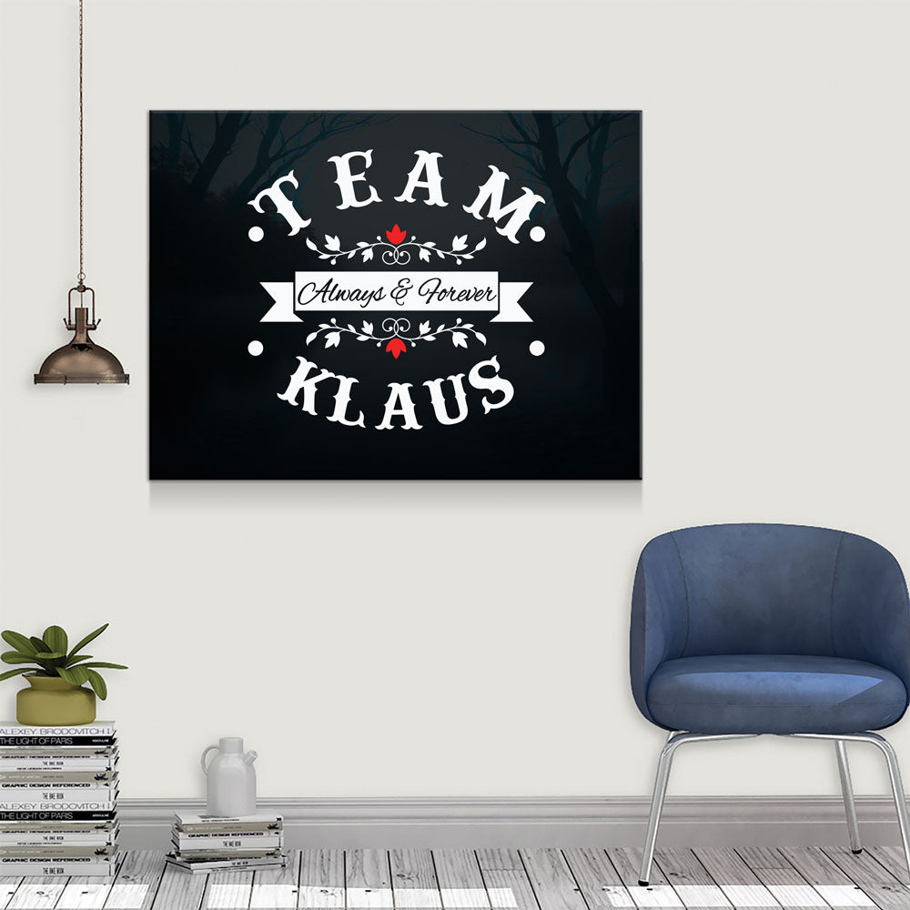 Team Klaus Always & Forever Canvas Wall Art, TVD Team Klaus - Royal Crown Pro