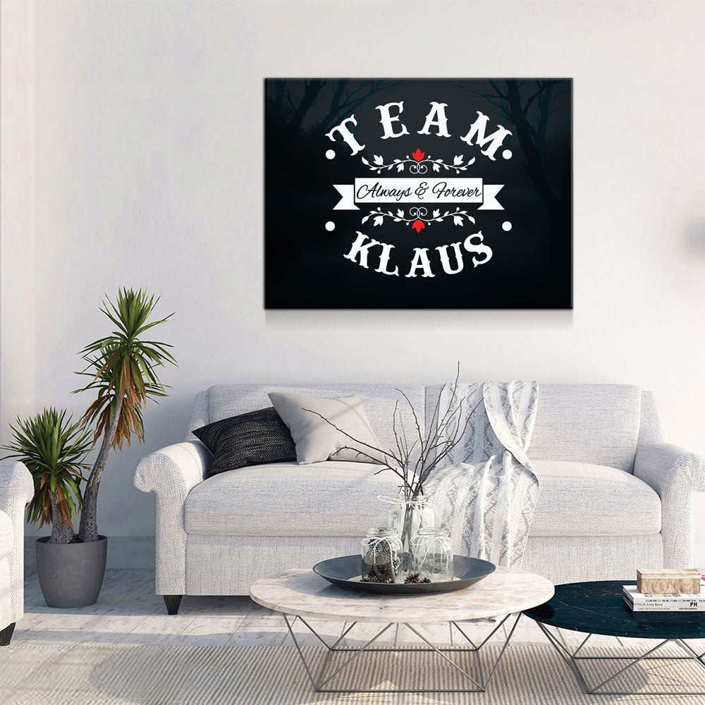 Team Klaus Always & Forever Canvas Wall Art, TVD Team Klaus - Royal Crown Pro
