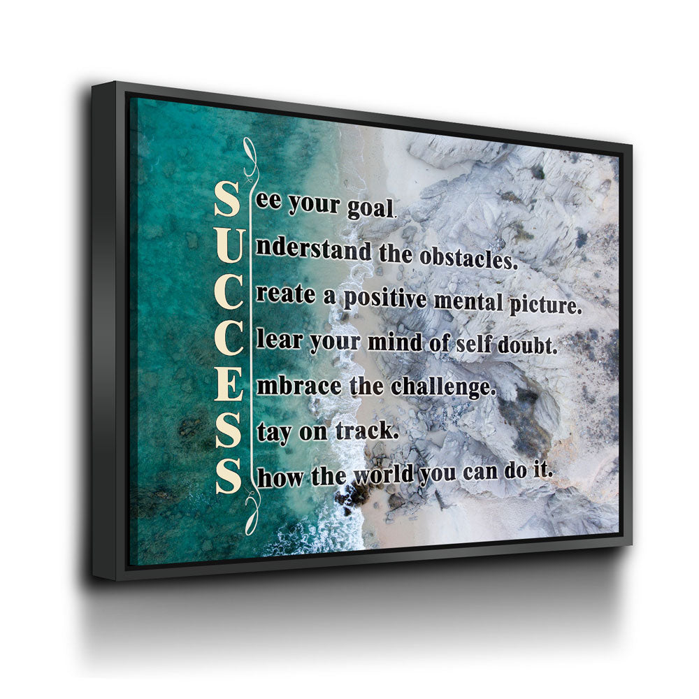 Success Canvas Wall Art, See Your Goal, Understand The Obstacles, Success Quotes, Motivational Wall Art - Royal Crown Pro