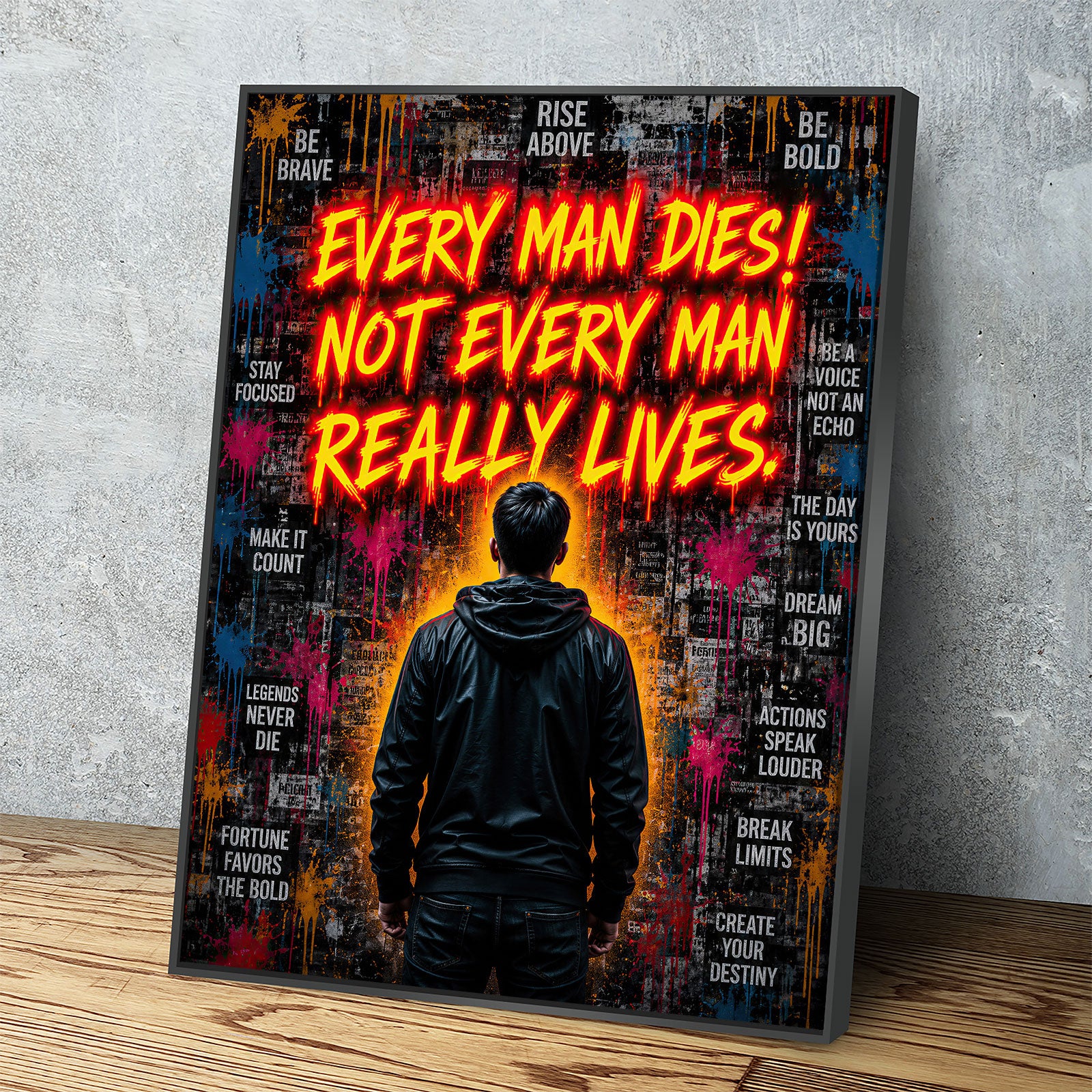 Every Man Dies Not Every Man Really Lives Canvas Wall Art – Motivational Quote Decor - Royal Crown Pro