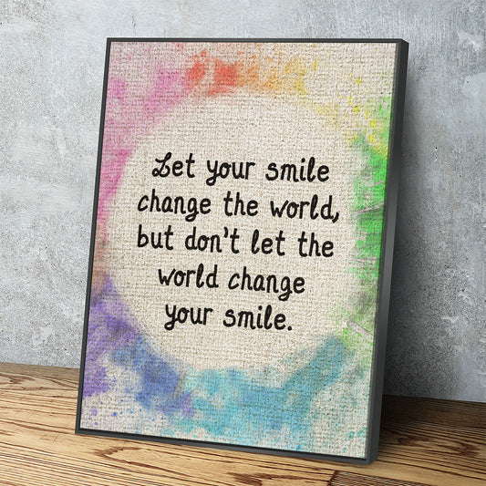 Let Your Smile Change The World Canvas Wall Art, Motivational Art, Inspirational Wall Art, Home Decor, Abstract Decor, Gift Art - Royal Crown Pro