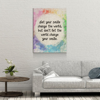 Let Your Smile Change The World Canvas Wall Art, Motivational Art, Inspirational Wall Art, Home Decor, Abstract Decor, Gift Art - Royal Crown Pro