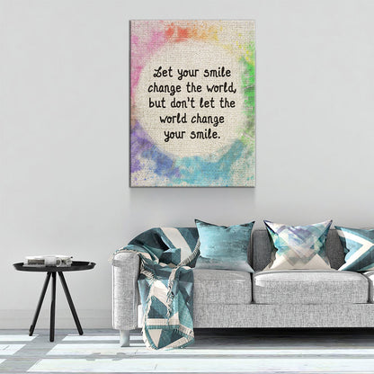 Let Your Smile Change The World Canvas Wall Art, Motivational Art, Inspirational Wall Art, Home Decor, Abstract Decor, Gift Art - Royal Crown Pro