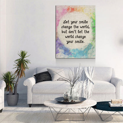 Let Your Smile Change The World Canvas Wall Art, Motivational Art, Inspirational Wall Art, Home Decor, Abstract Decor, Gift Art - Royal Crown Pro
