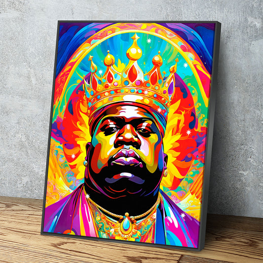 Notorious B.I.G. Canvas Wall Art, Abstract Biggie, Music Decor, Pop Decor - Royal Crown Pro