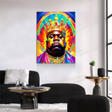 Notorious B.I.G. Canvas Wall Art, Abstract Biggie, Music Decor, Pop Decor - Royal Crown Pro