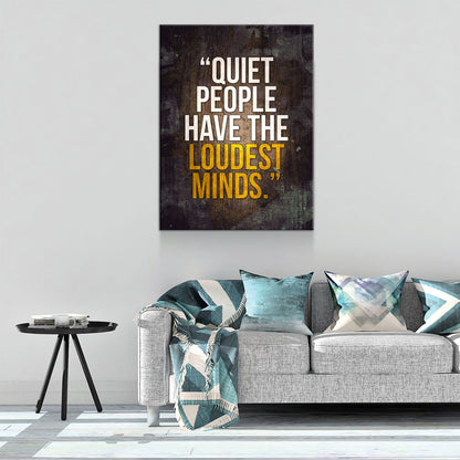 Quiet People Have The Loudest Minds Motivational Canvas Wall Art, Motivational Wall Decor - Royal Crown Pro