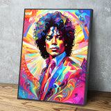 Abstract Michael Jackson Canvas Wall Art, Colorful Michael Jackson Print - Royal Crown Pro